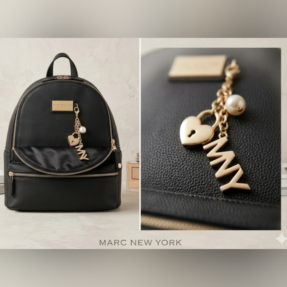 Marc New York Backpack | Chic Black with Luxe Gold Accents⭐🖤 BEAUTIFUL!